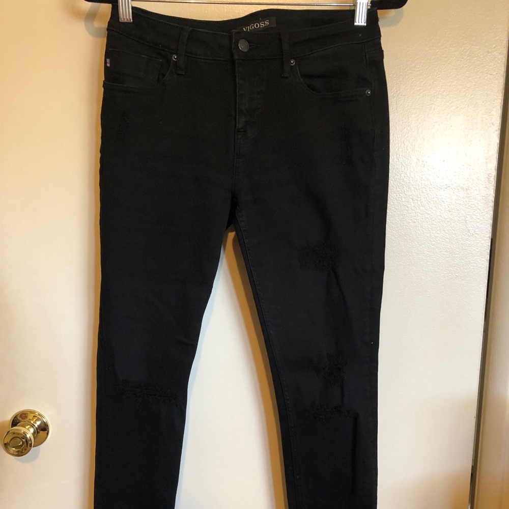 Black Denim- mid rise Vigoss distressed Jeans